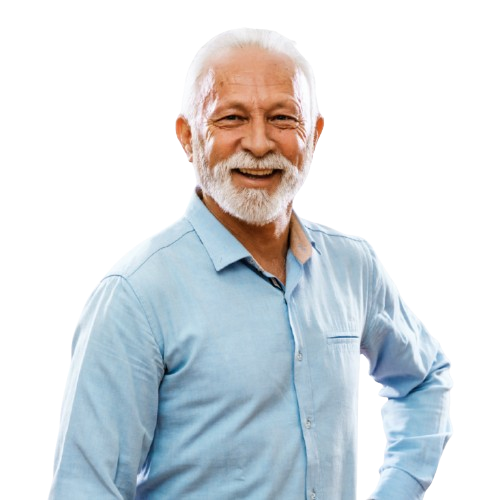 Friendly senior man with white beard representing happy Denver senior insurance policyholders